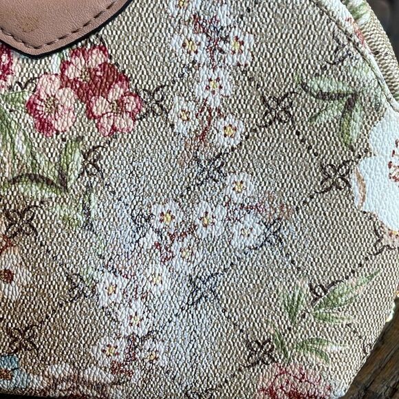 Nine West Beige, Tan & Gold Peyton Floral Mini Crossbody Bag - Picture 15 of 16